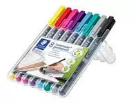 Een Viltstift Staedtler Lumocolor 317 permanent M set à 8 kleuren koop je bij Goedkope Kantoorbenodigdheden