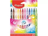 Een Viltstift Maped Mini Cute set á 12 kleuren koop je bij Alles voor uw kantoor