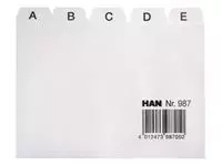 Een Tabkaart Han alfabet A7 HA-987 lichtgrijs koop je bij Van Leeuwen Boeken- en kantoorartikelen