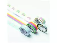 Een Washi tape Folia hotfoil rainbow 2x 15mmx5m 1x 10mmx5m koop je bij EconOffice