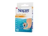 Wondpleister Nexcare active flexible foam waterbestendig 6x10cm 10 stuks