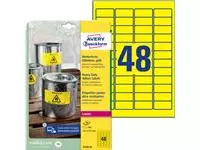Een Etiket Avery Zweckform L6103-20 45.7x21.2mm geel 960stuks koop je bij Van Hoye Kantoor BV