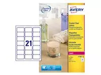 Een Etiket Avery L7782-25 63.5x38.1mm transparant 525stuks koop je bij Van Hoye Kantoor BV