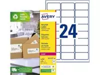 Een Etiket Avery LR7159-100 33.9x63.5mm recycled wit 2400stuks koop je bij Van Hoye Kantoor BV