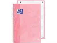 Een Notitieboek Oxford Touch Europeanbook A4+ 4-gaats lijn 80vel pastel roze koop je bij QuickOffice BV