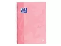 Notitieboek Oxford Touch Europeanbook A4+ 4-gaats lijn 80vel pastel roze