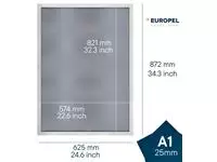 Kliklijst Europel A1 25mm mat wit