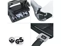 Een Perforator Leitz Nexxt Recycle mini 10 vel zwart koop je bij Van Leeuwen Boeken- en kantoorartikelen