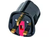 Een Reisstekker Brennenstuhl adapter GB/UK met aarding zwart koop je bij Kantoorvakhandel van der Heijde
