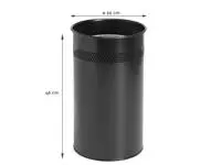 Een Papierbak BRASQ 21 liter rvs zwart koop je bij L&N Partners voor Partners B.V.