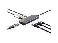 Een Adapter Trust DALYX 6-in-1 USB-C multipoort grijs koop je bij Goedkope Kantoorbenodigdheden