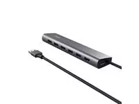Een Hub Trust HALYX 7-port USB-A 3.2 zilver koop je bij Goedkope Kantoorbenodigdheden