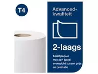 Een Toiletpapier Tork T4 advanced 2-laags 400vel wit 472168 koop je bij Van Hoye Kantoor BV