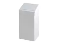 Een Afvalbak Vepa Bins met pushdeksel 50 liter metaal wit koop je bij Van Leeuwen Boeken- en kantoorartikelen