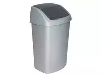 Afvalbak Curver Swing 50 liter zilver