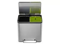 Een Afvalbak EKO EcoCasa Recycler pedaalemmer 15+15 liter RVS koop je bij EconOffice