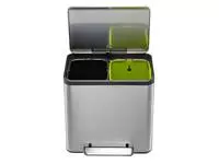 Afvalbak EKO EcoCasa Recycler pedaalemmer 15+15 liter RVS