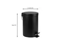 Een Afvalbak BRASQ pedaalemmer 3 liter zwart koop je bij MV Kantoortechniek B.V.
