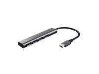 Een Hub Trust Halyx 4-port USB-C zilver koop je bij Totaal Kantoor Goeree