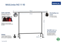 Buy your Garderoberek MAUL Limbo 156x127(tot 220)x50cm mobiel (zijarmen) at QuickOffice BV