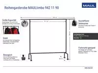 Garderoberek MAUL Limbo 156x126(tot 220)x50cm mobiel (zijarmen)