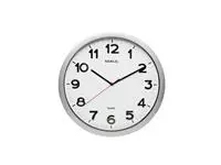 Een Horloge murale MAULstep Quartz Ø40x5cm plastique Argent/blanc silencieuse koop je bij QuickOffice BV