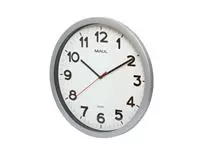 Een Horloge murale MAULstep Quartz Ø40x5cm plastique Argent/blanc silencieuse koop je bij QuickOffice BV