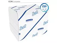 Toiletpapier Scott gevouwen tissue 2-laags 36x250stuks wit 8508