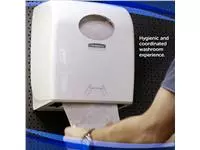 Een Handdoekroldispenser Aquarius Slimroll wit 7955 koop je bij Van Leeuwen Boeken- en kantoorartikelen