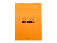 Een Schrijfblok Rhodia A5 lijn 80 vel 80gr met kantlijn oranje koop je bij Van Leeuwen Boeken- en kantoorartikelen
