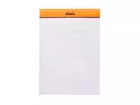 Een Schrijfblok Rhodia A5 lijn 80 vel 80gr met kantlijn oranje koop je bij EconOffice