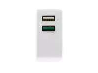 Een Oplader ACT USB 2 poorts Quickcharge 30W wit koop je bij EconOffice