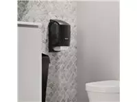 Een Toiletpapierdispenser Katrin systeemrol zwart 77519 koop je bij MV Kantoortechniek B.V.