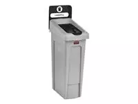 Een Deksel Rubbermaid Slim Jim Recyclestation gesloten zwart koop je bij EconOffice