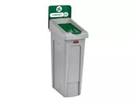 Een Deksel Rubbermaid Slim Jim Recyclestation gesloten groen koop je bij KantoorProfi België BV