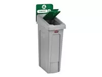Deksel Rubbermaid Slim Jim Recyclestation gesloten groen