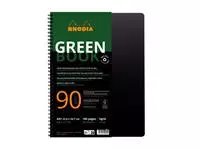 Een Notitieboek Rhodia Greenbook A4+ lijn 4-gaats 180 pagina's 90gr zwart koop je bij Totaal Kantoor Goeree