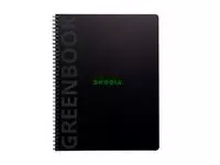 Een Notitieboek Rhodia Greenbook A4+ lijn 4-gaats 180 pagina's 90gr zwart koop je bij Totaal Kantoor Goeree