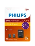 Een Geheugenkaart Philips micro SDXC Class 10 UHS-I U1 64GB 2 stuks koop je bij KantoorProfi België BV