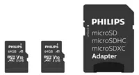 Een Geheugenkaart Philips micro SDXC Class 10 UHS-I U1 64GB 2 stuks koop je bij KantoorProfi België BV