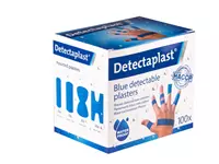 Een Waterafstotende blauwe pleister Detectaplast assorti 100 stuks koop je bij Goedkope Kantoorbenodigdheden