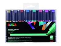 Een Verfstift Posca PC8K breed schuin metallic assorti set à 8 stuks koop je bij Klik Office BV