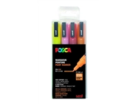 Verfstift Posca PC3M fijn glitter warm assorti set à 4 stuks