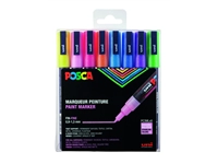 Verfstift Posca PC3M fijn glitter pastel assorti set a 8 stuks