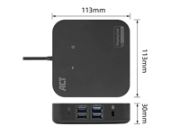 Dockingstation ACT USB-C Dual Monitor met Power Delivery