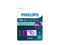 Een USB Stick Philips Click USB-C 64GB Magic Purple koop je bij QuickOffice BV