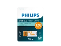 Een PHILIPS USB 128GB USB-C CLICK SUNRISE ORANGE koop je bij Kantoorvakhandel van der Heijde