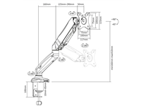 Monitorarm ACT office met gasveer 1 scherm