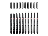 Een Fineliner Sakura Pigma Micron Black Edition set à 10 breedtes + gratis etui koop je bij Totaal Kantoor Goeree