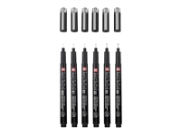 Fineliner Sakura Pigma Micron Black Edition set à 6 breedtes + gratis etui